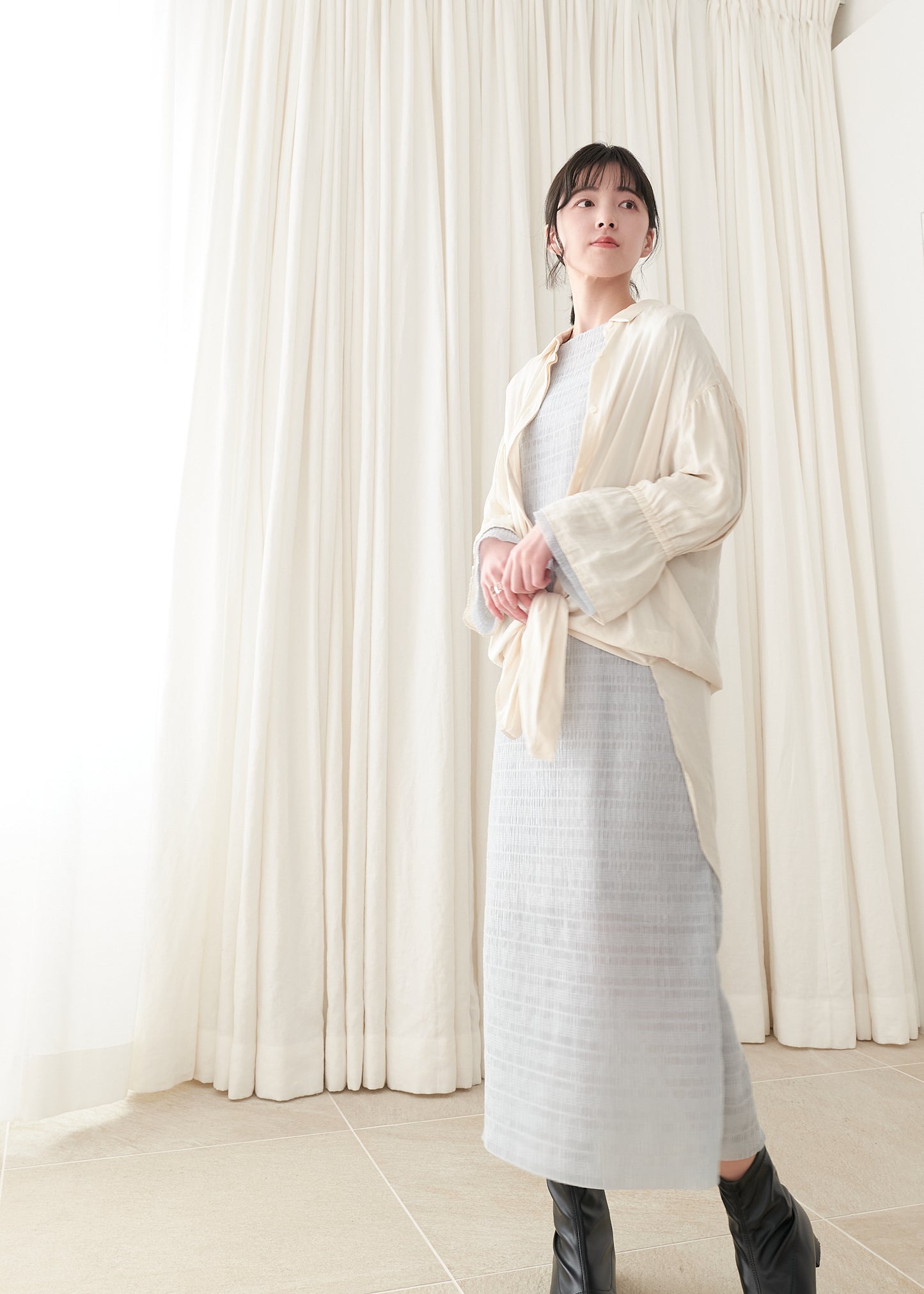 DRAPE RELAX LONG SHIRT